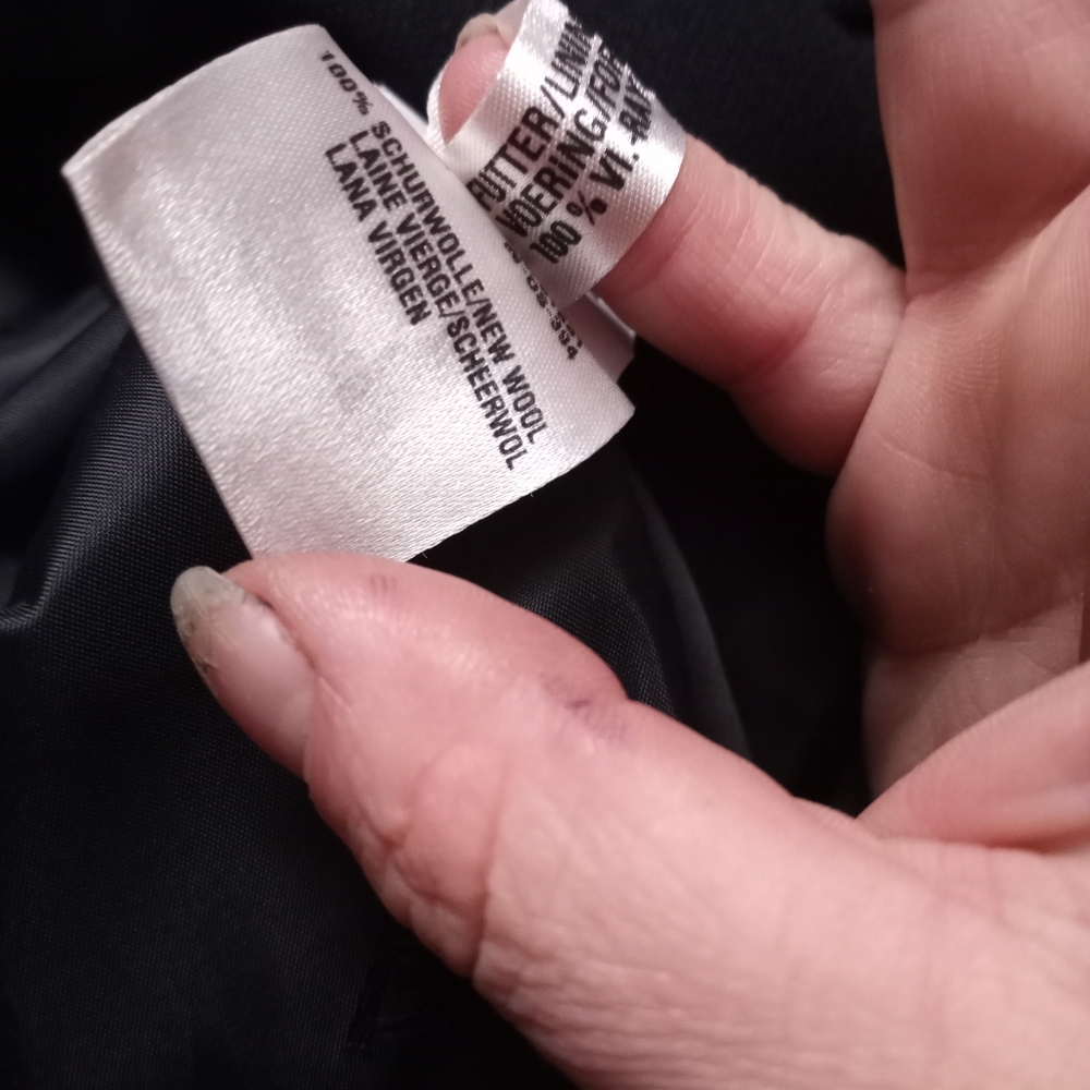 ESCADA Navy Wool Jacket with Ruffled Trim - Picture 3 of 9